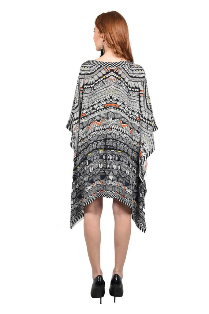 Jacket Style Short Kaftan Tribal Lines - BOHOVER