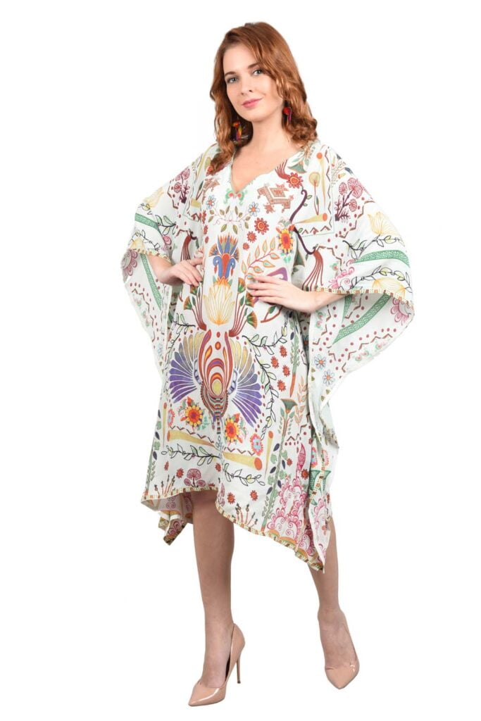 Painted Drawings Short Caftan for women - BOHOVER