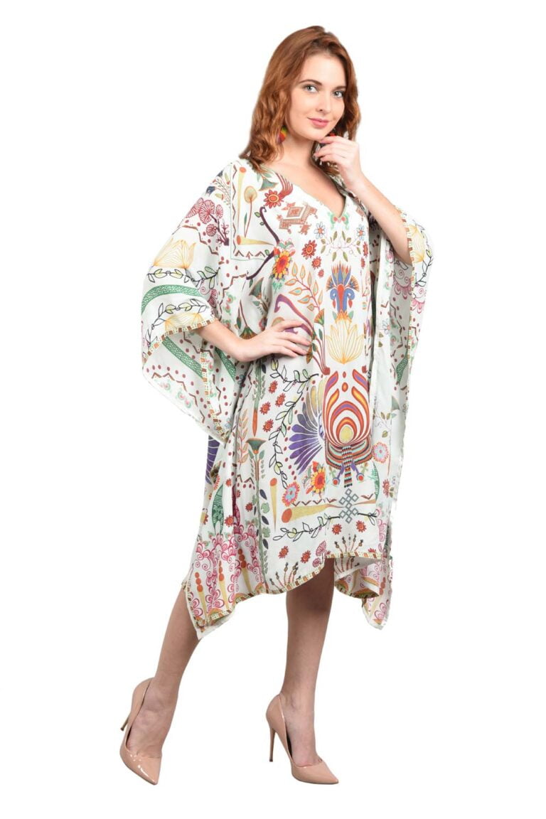 Painted Drawings Short Caftan for women - BOHOVER